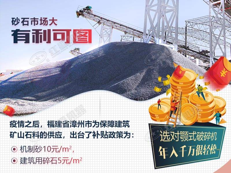政策扶持再加上颚破的搭配，为您的生产锦上添花